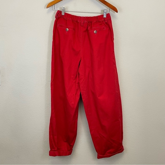 BDG Red Keaton Pleated Chino Cuffed Hem Pants Size Small - Picture 9 of 12